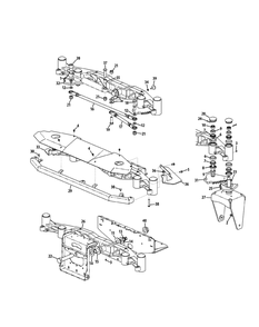Front Axle Assembly Diagram and Parts List for S7237-KW 53CI8DU8050-37HP Cub Cadet Lawn Tractor